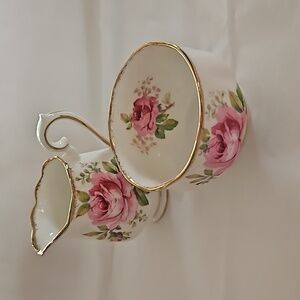 "American Beauty" cream and sugar by Royal Albert.